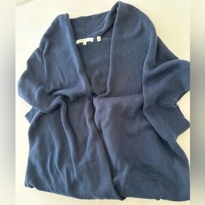 Vince Navy Blue Sleeveless Cotton Cashmere Sweater, Womens Medium